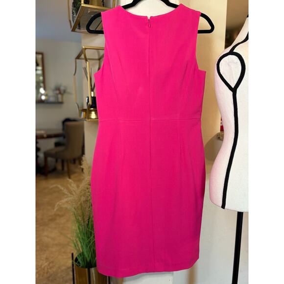 Kasper Women's Asymmetrical Snap-Trim Sheath Dress Pink Size 6 Fits Like 8 - Picture 4 of 4